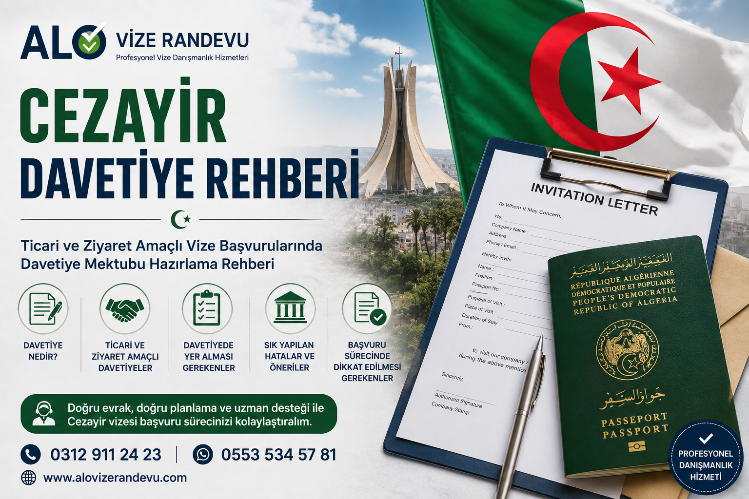 Cezayir Davetiye Rehberi 2026: Ticari ve Ziyaret Amaçlı Başvurularda Bilinmesi Gerekenler